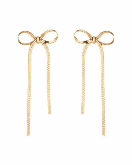 Universal Standard Aurate Herringbone Bow Earrings