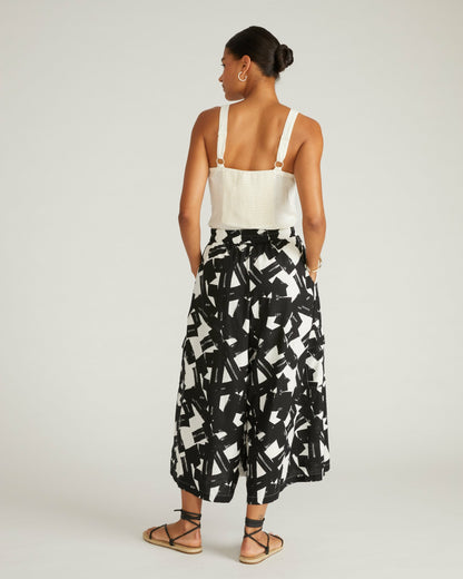 Universal Standard Palazzo Cargo Linen Blend Pant - Santiago Print
