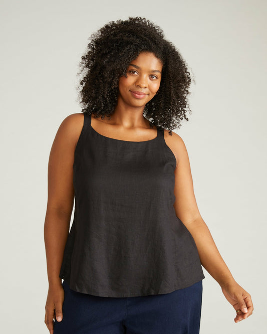 Universal Standard Kuki Sleeveless Linen Blend Top - Black