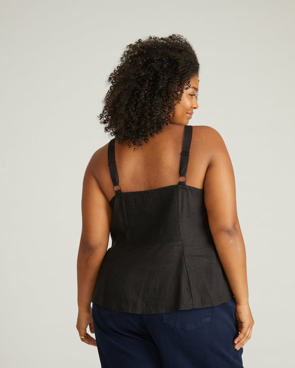 Universal Standard Kuki Sleeveless Linen Blend Top - Black