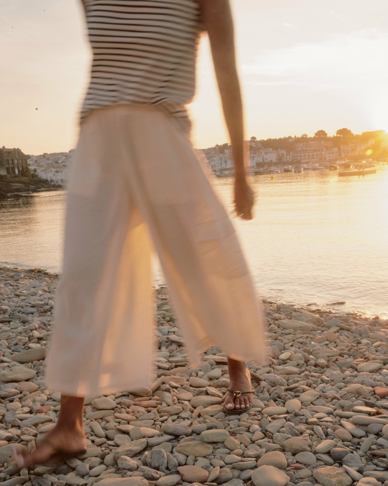 Universal Standard Palazzo Cargo Linen Blend Pant - Natural White