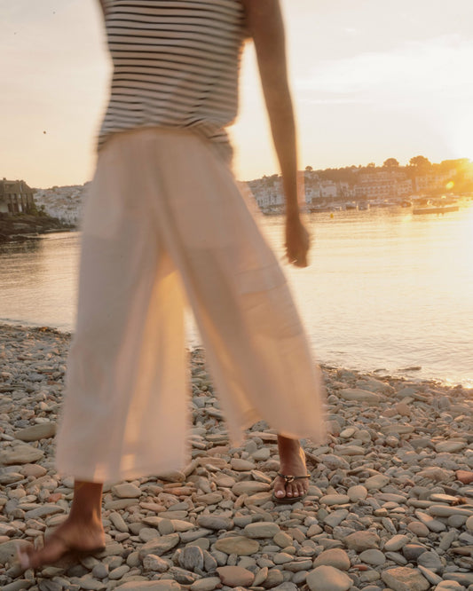 Universal Standard Palazzo Cargo Linen Blend Pant - Natural White