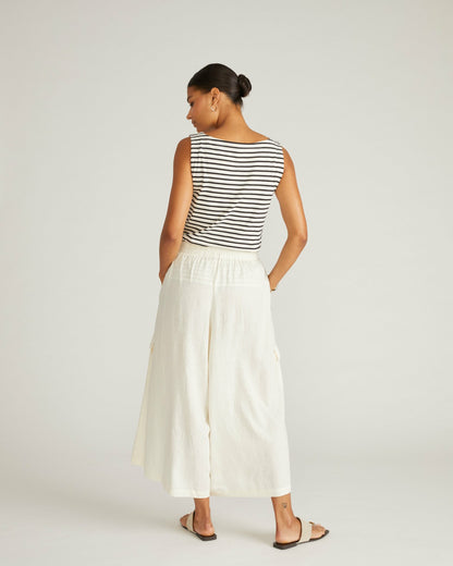 Universal Standard Palazzo Cargo Linen Blend Pant - Natural White