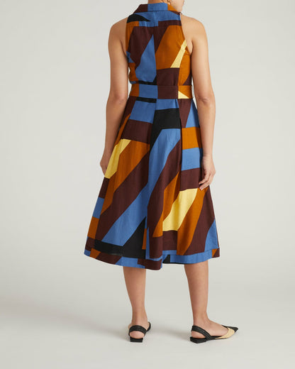 Universal Standard Adelaide Linen Blend Shirtdress - Beach Ombra Print