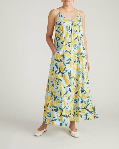 Universal Standard Kite Linen Blend Dress - Limoncello Print