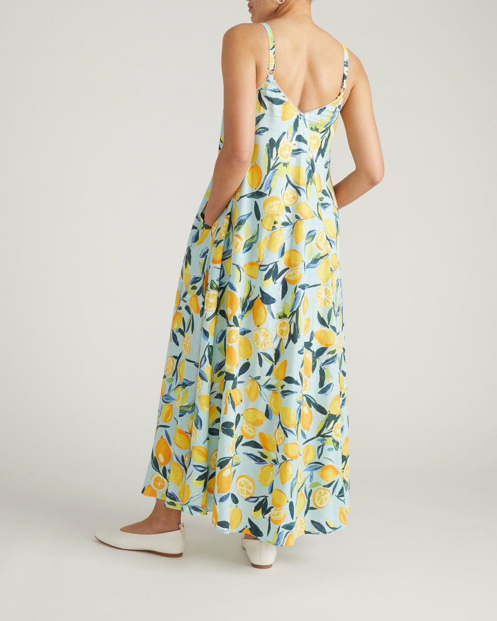 Universal Standard Kite Linen Blend Dress - Limoncello Print
