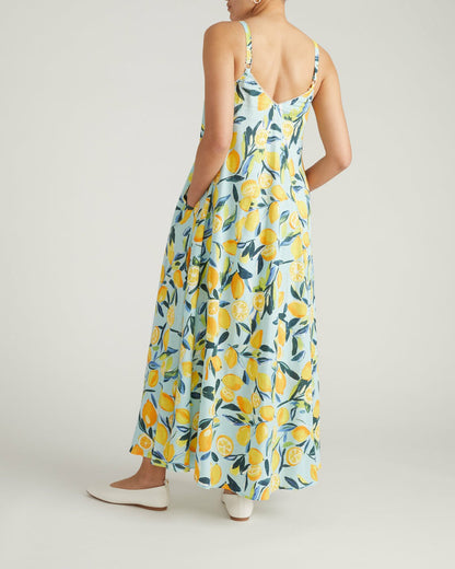 Universal Standard Kite Linen Blend Dress - Limoncello Print