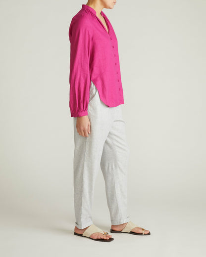Universal Standard Avalon Linen Blend Blouse - Hyper Pink