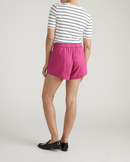 Universal Standard Coastal Linen Blend Shorts - Hyper Pink