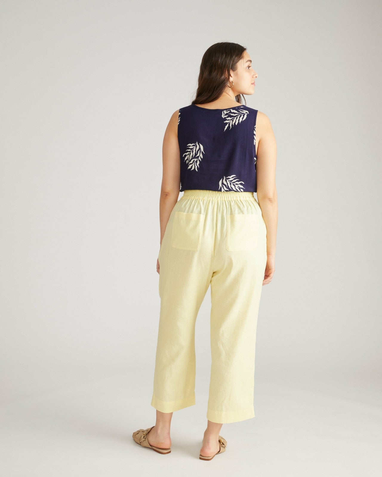 Universal Standard Iris Linen Blend Easy Pull-On Pants - Twinkle