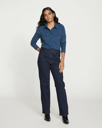 Universal Standard Etta High Rise Straight Leg Jeans 31 Inch - Dark Indigo