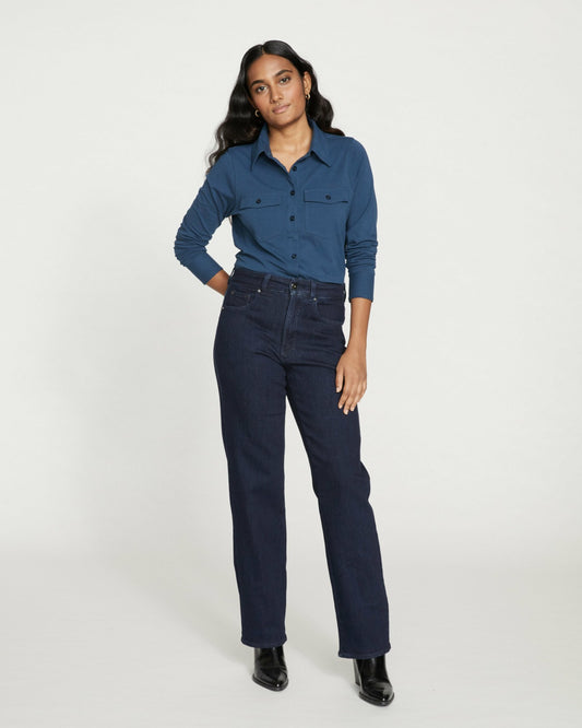 Universal Standard Etta High Rise Straight Leg Jeans 31 Inch - Dark Indigo