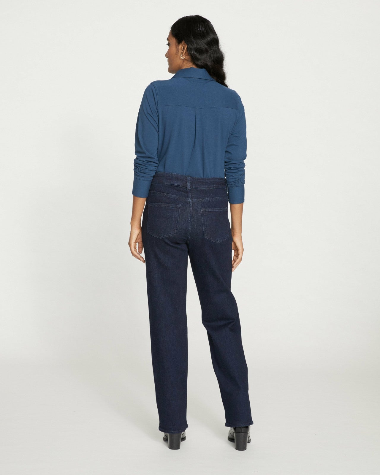 Universal Standard Etta High Rise Straight Leg Jeans 31 Inch - Dark Indigo