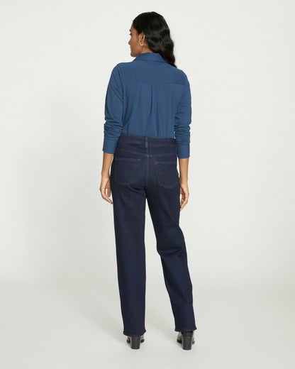 Universal Standard Etta High Rise Straight Leg Jeans 31 Inch - Dark Indigo