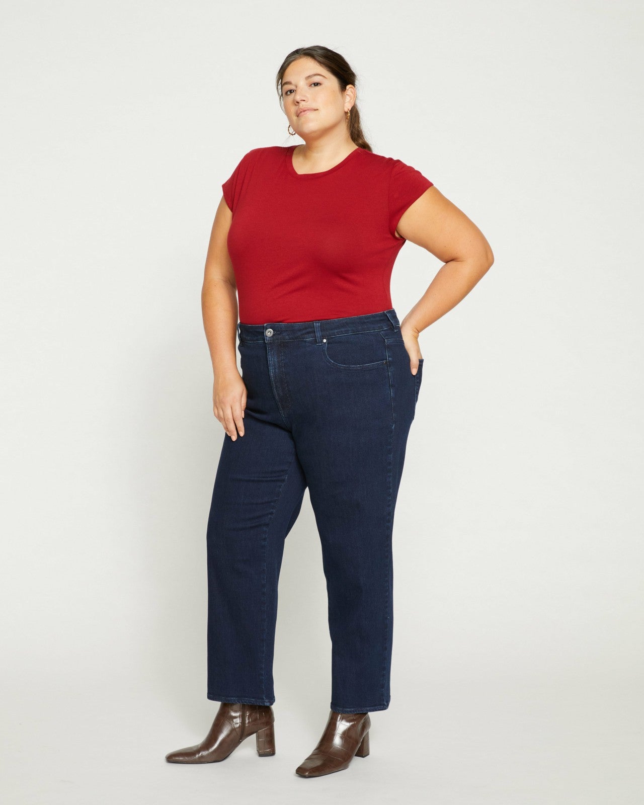 Universal Standard Etta High Rise Straight Leg Jeans 28 Inch - Dark Indigo