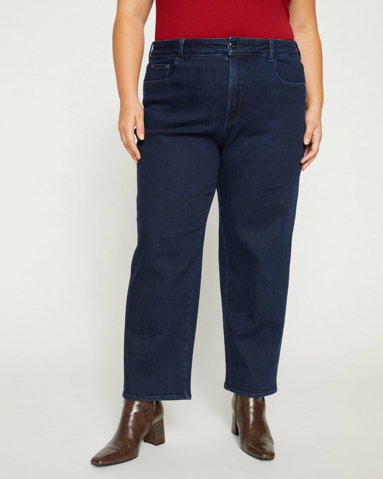 Universal Standard Etta High Rise Straight Leg Jeans 28 Inch - Dark Indigo