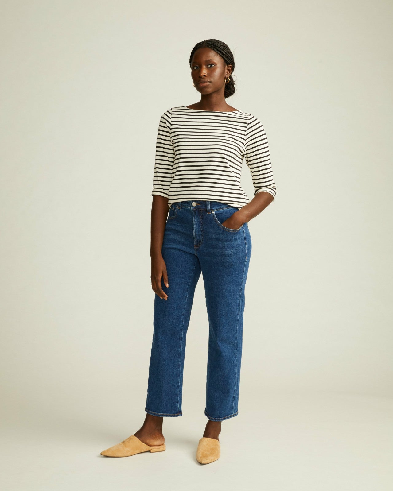 Universal Standard Etta High Rise Straight Leg Jeans 28 Inch - Aged Indigo