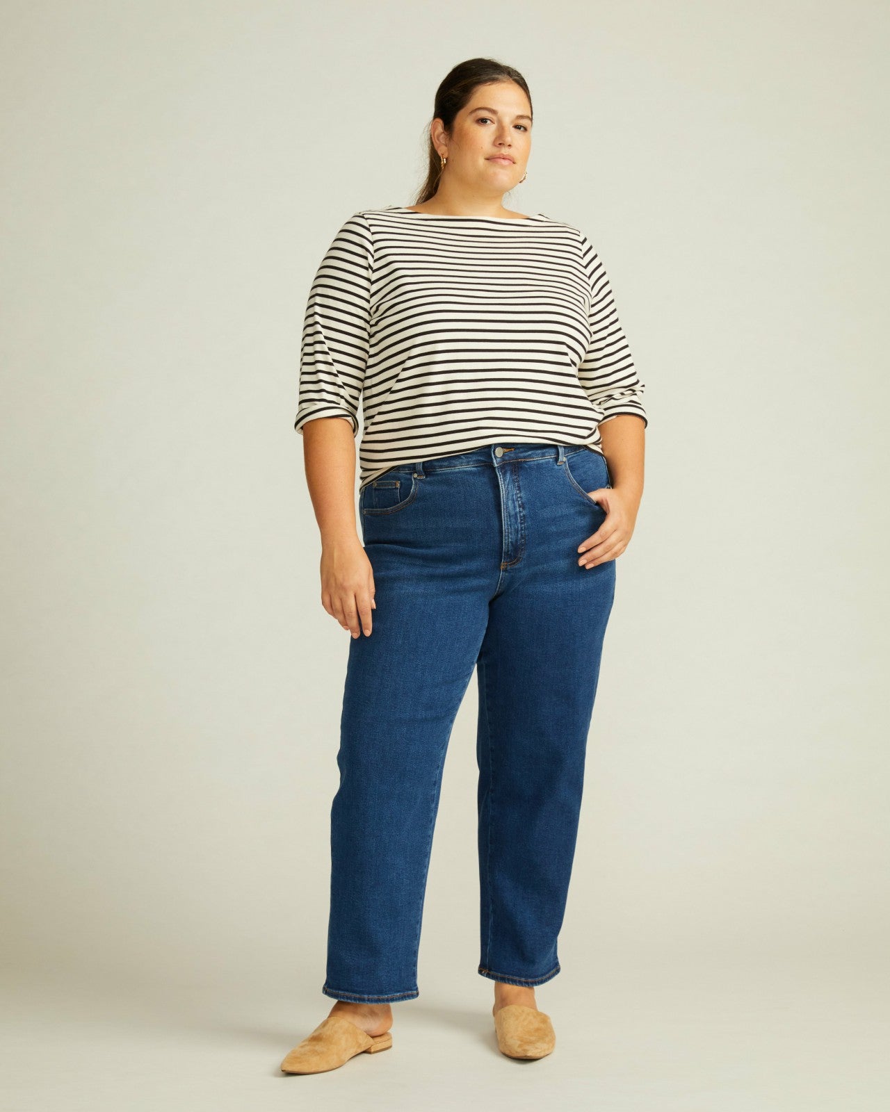 Universal Standard Etta High Rise Straight Leg Jeans 28 Inch - Aged Indigo