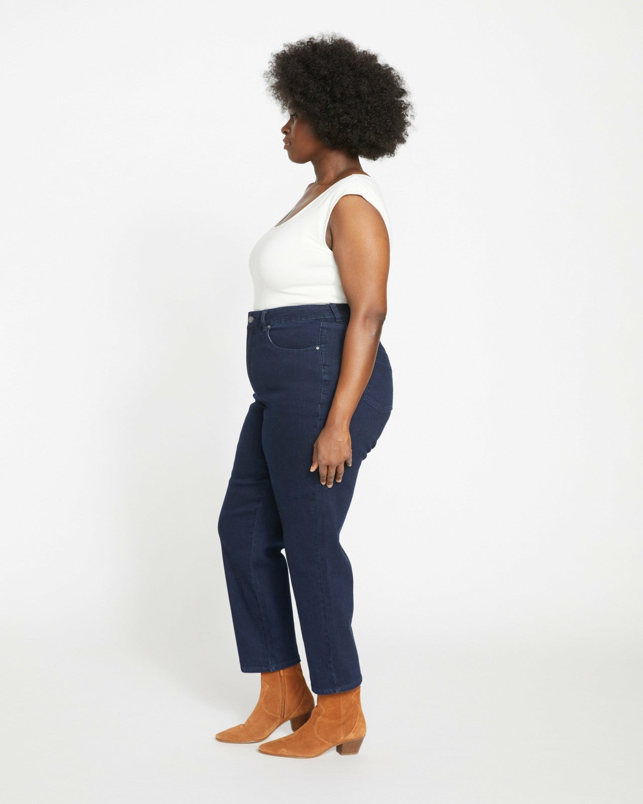 Universal Standard Dylan High Rise Tapered Jeans 29 Inch - Dark Indigo