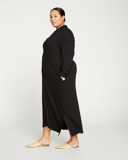 Universal Standard Sally Liquid Jersey Shirt Dress - Black