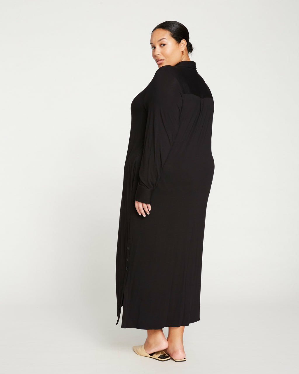 Universal Standard Sally Liquid Jersey Shirt Dress - Black