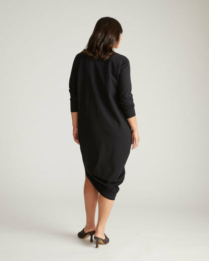 Universal Standard Iconic Long Sleeve V-Neck Geneva Dress - Black