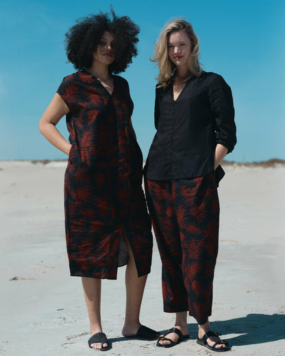 Universal Standard Cabana Linen Blend Kaftan - Bohem Print