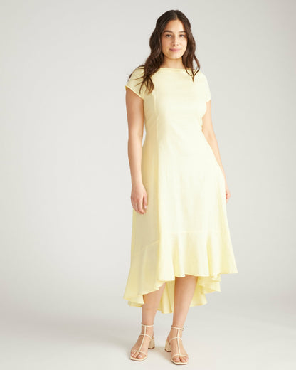 Universal Standard Sunset Linen Blend Flounce Dress - Twinkle