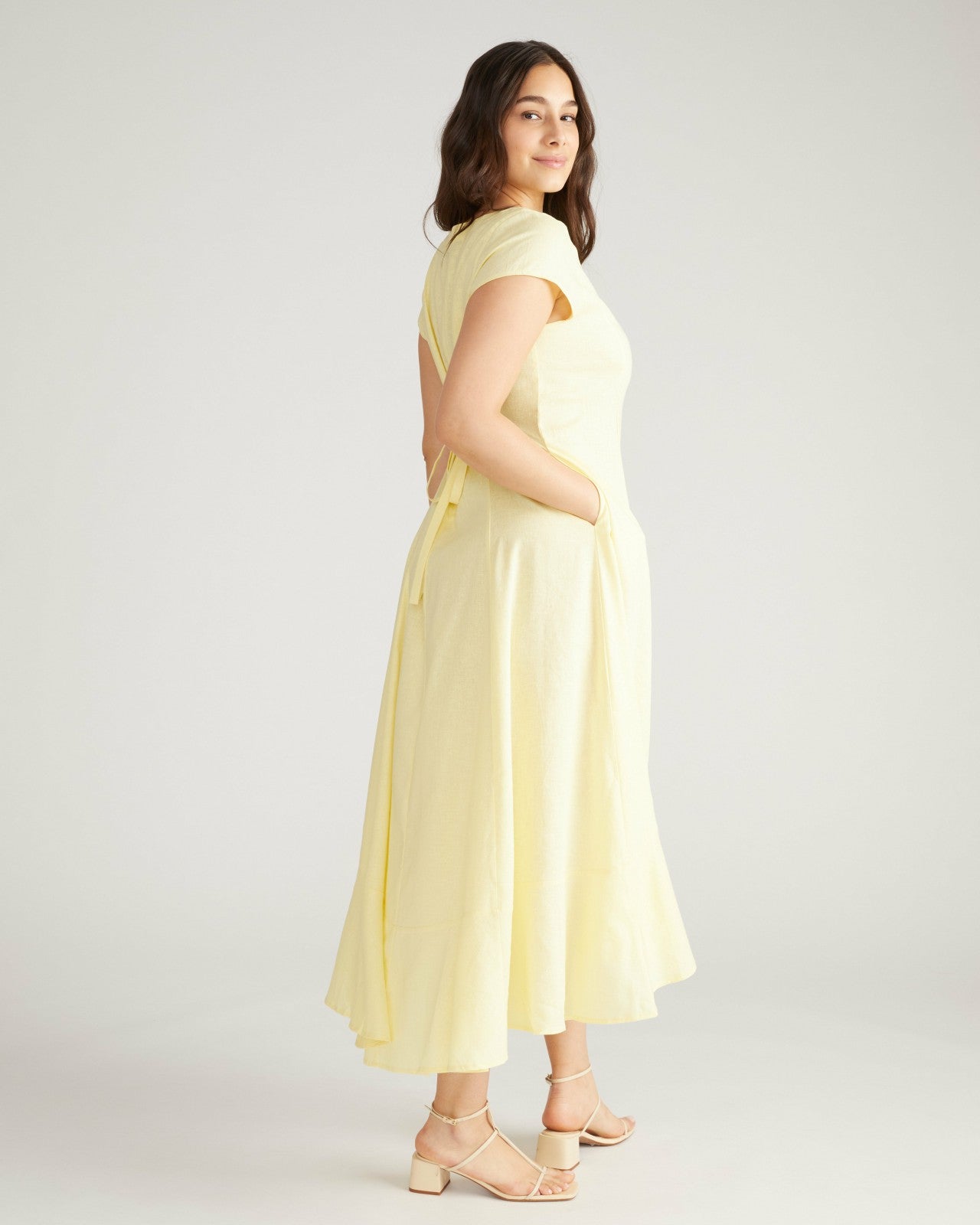 Universal Standard Sunset Linen Blend Flounce Dress - Twinkle