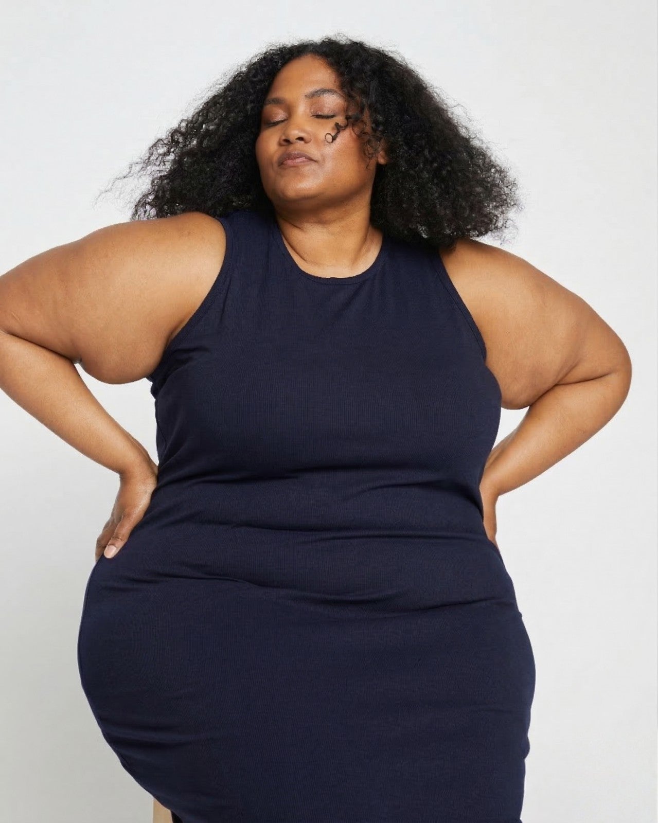 Universal Standard Cai High Neck Tank Dress - Midnight