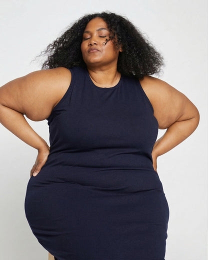 Universal Standard Cai High Neck Tank Dress - Midnight