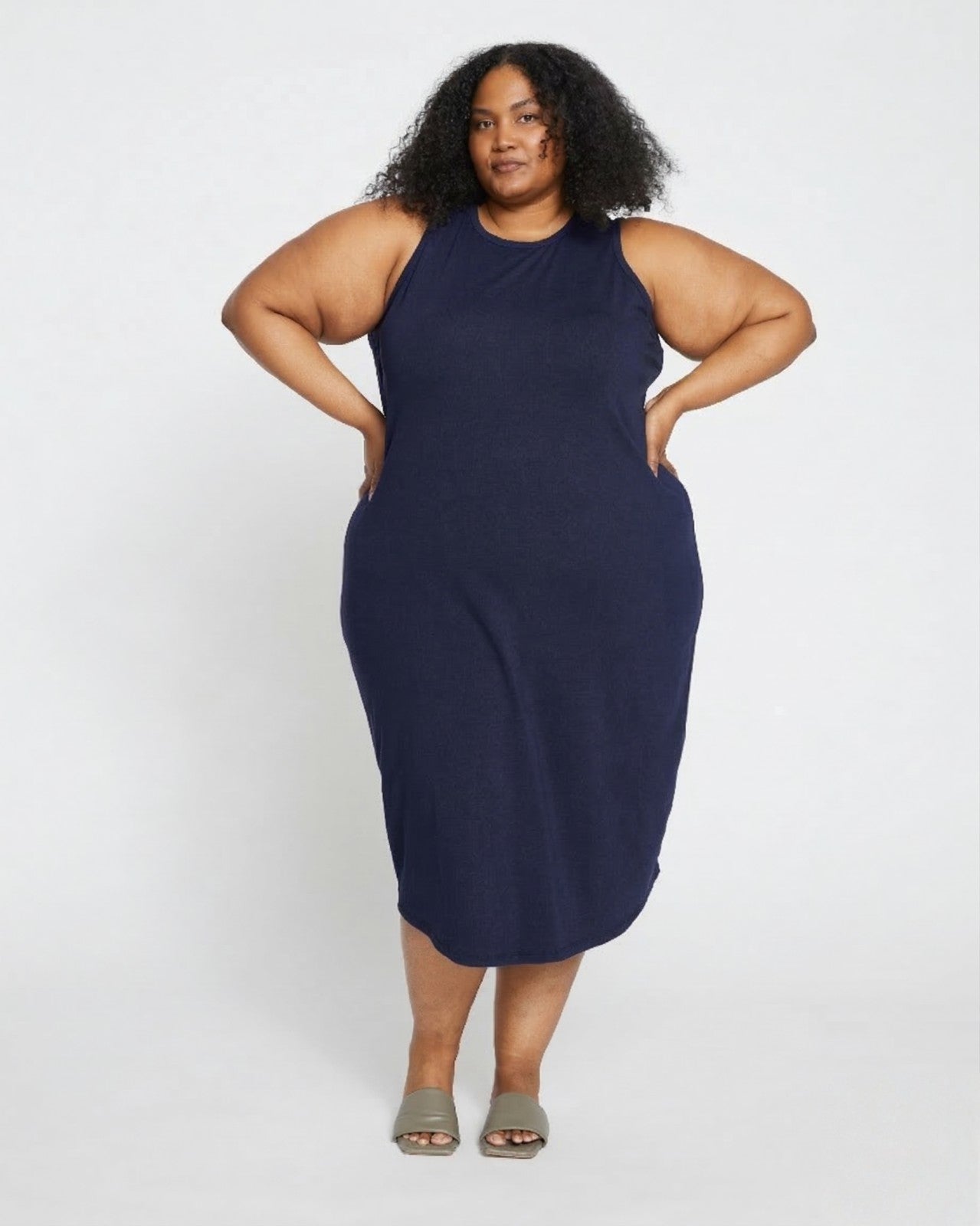 Universal Standard Cai High Neck Tank Dress - Midnight