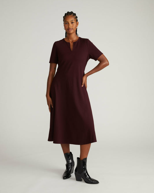 Universal Standard Saskia Ponte Dress - Black Cherry