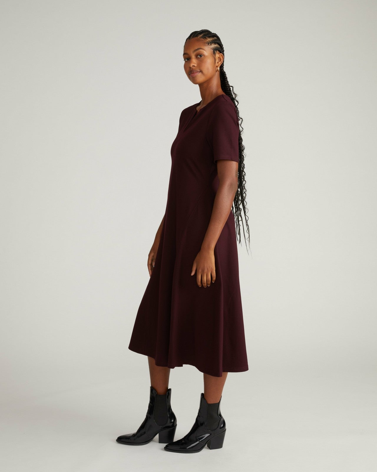 Universal Standard Saskia Ponte Dress - Black Cherry