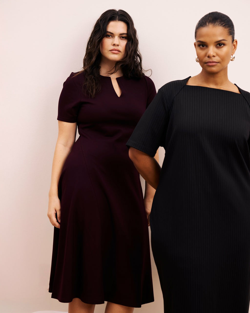 Universal Standard Saskia Ponte Dress - Black Cherry