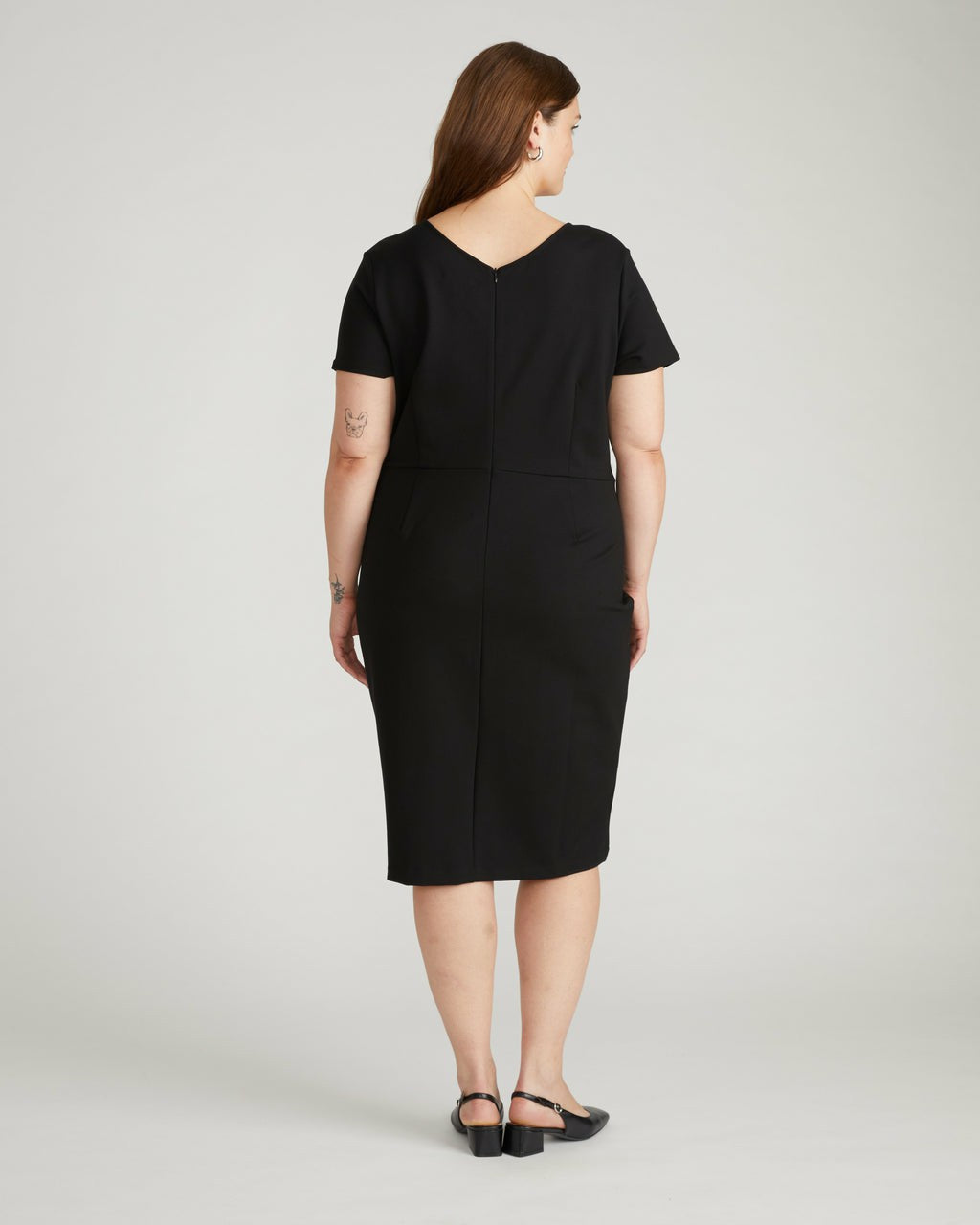 Universal Standard Executive V Neck Ponte Dress - Black