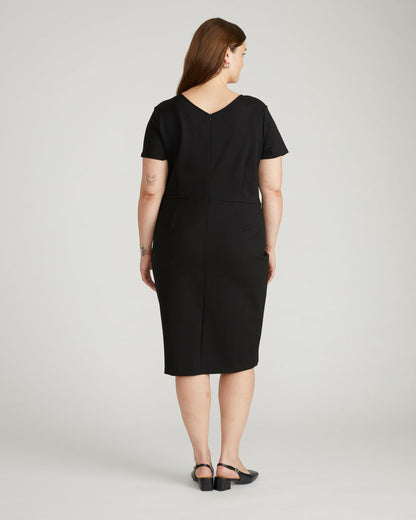 Universal Standard Executive V Neck Ponte Dress - Black