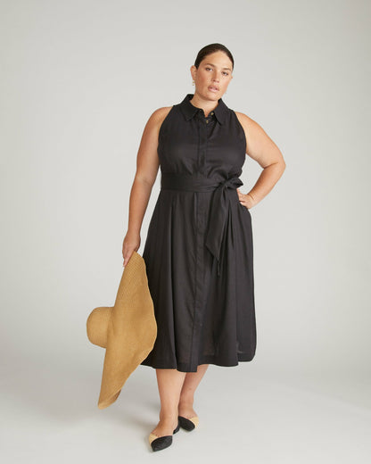 Universal Standard Adelaide Linen Blend Shirtdress - Black