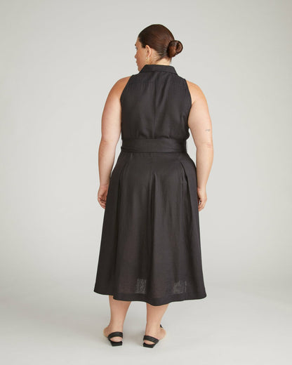 Universal Standard Adelaide Linen Blend Shirtdress - Black