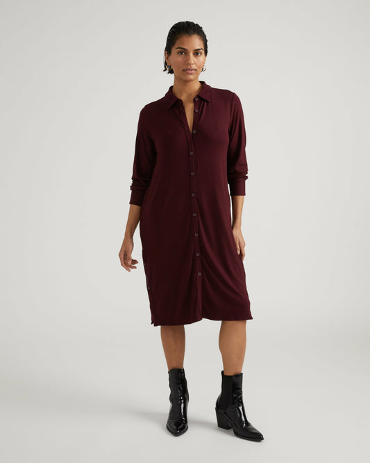 Universal Standard Marcie Liquid Jersey Dress - Black Cherry