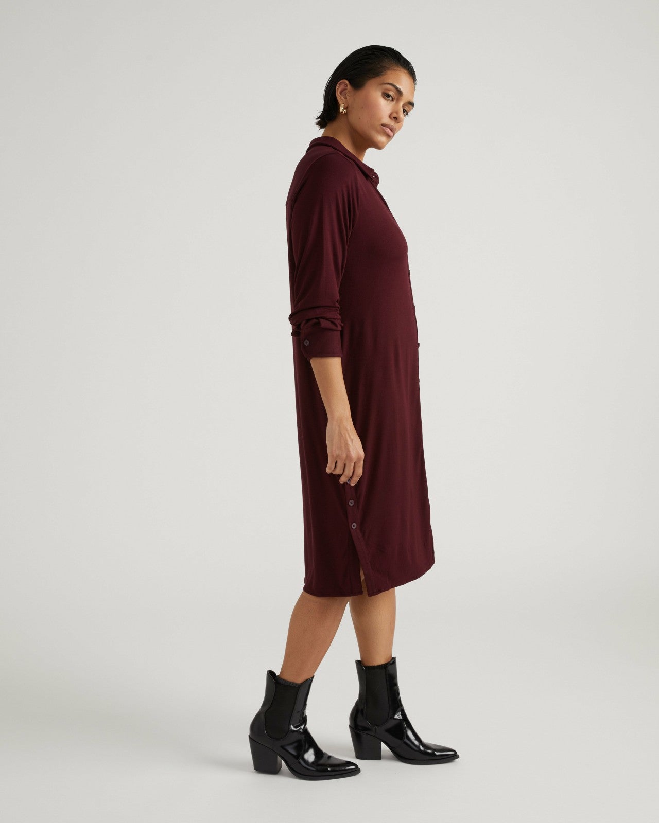 Universal Standard Marcie Liquid Jersey Dress - Black Cherry
