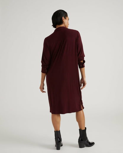 Universal Standard Marcie Liquid Jersey Dress - Black Cherry