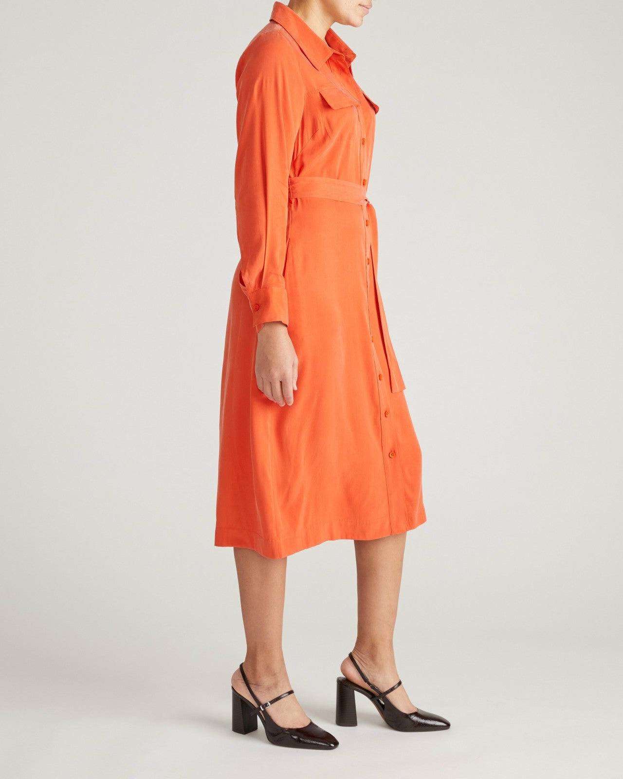 Universal Standard Cooling Stretch Cupro Savannah Dress - Orange Flame