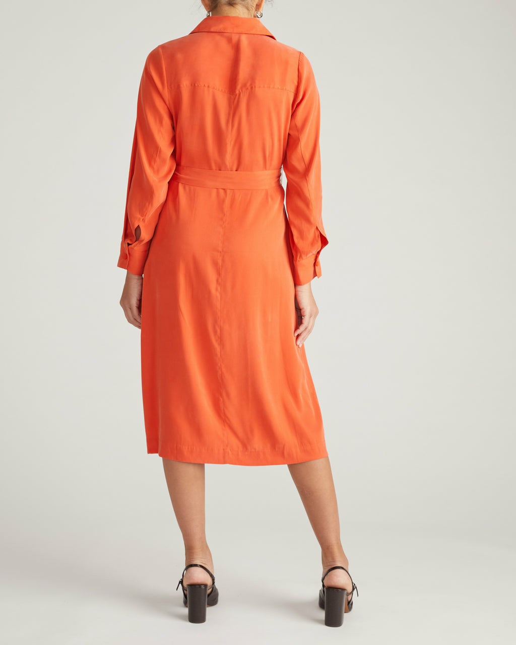 Universal Standard Cooling Stretch Cupro Savannah Dress - Orange Flame