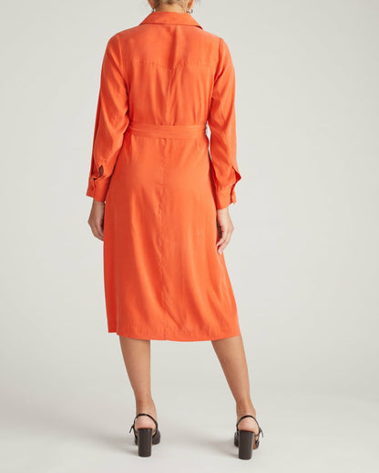 Universal Standard Cooling Stretch Cupro Savannah Dress - Orange Flame