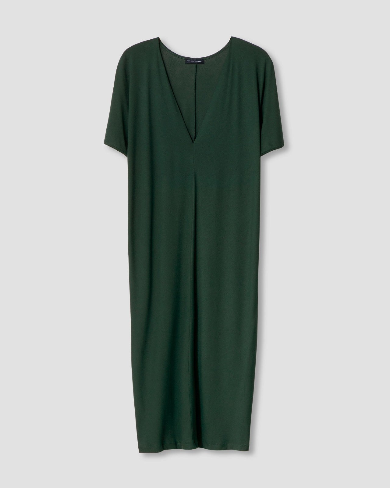 Universal Standard Teresa Liquid Jersey V-Neck Dress - Forest Green