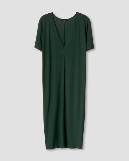 Universal Standard Teresa Liquid Jersey V-Neck Dress - Forest Green