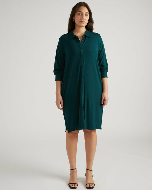 Universal Standard Marcie Liquid Jersey Dress - Forest Green