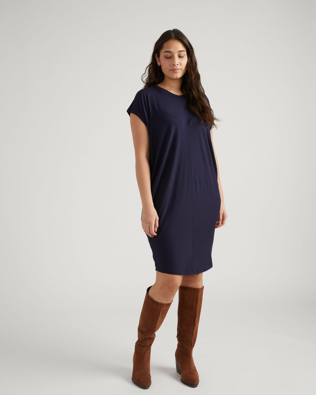 Universal Standard Carrea Relaxed Liquid Jersey Dress - Midnight