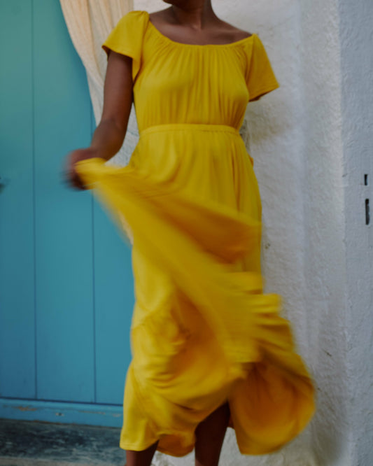 Universal Standard Kahlo Liquid Jersey Dress - Golden Hour